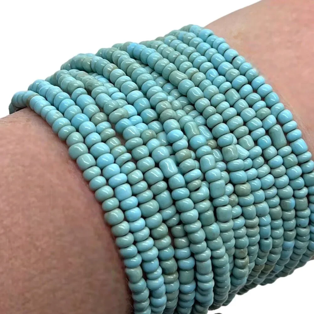 Pink House Style Stretch Bracelet Boho Glass Bead Wood Buckle New with Tag NWT